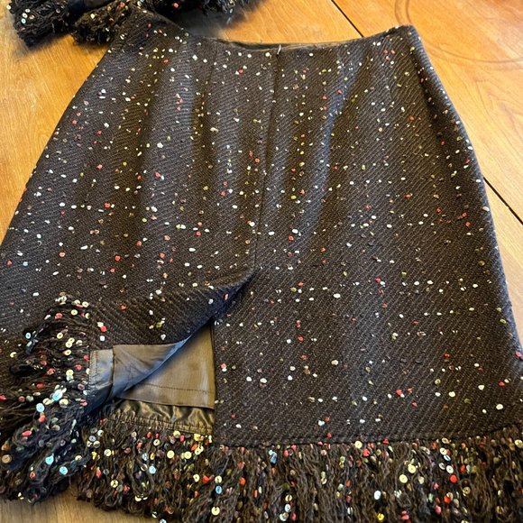 Teri John Ricky Freeman jacket and skirt, Size 10 Brown Multi Colour Sequins - Picture 11 of 13